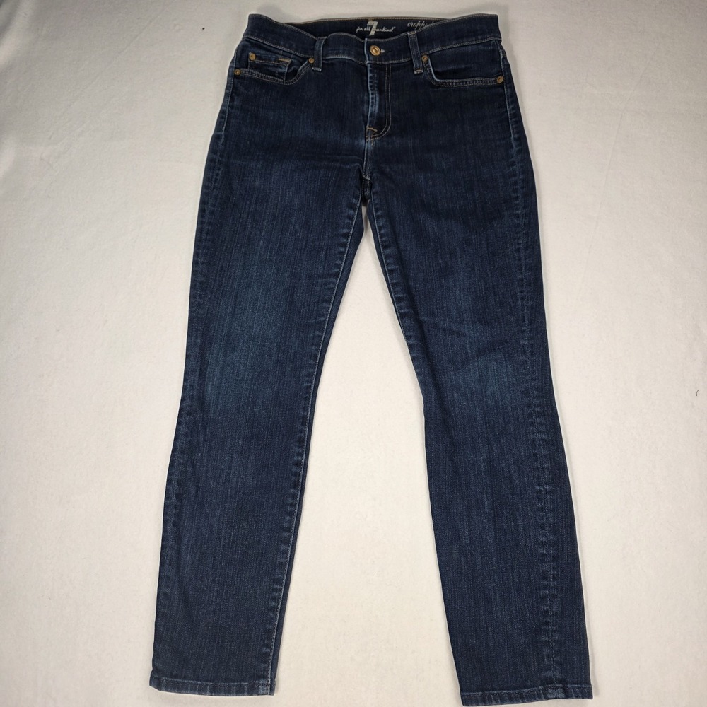 7 for All Mankind Women's Blue Gwenevere Denim Skinny Leg Ankle Jeans Size 27